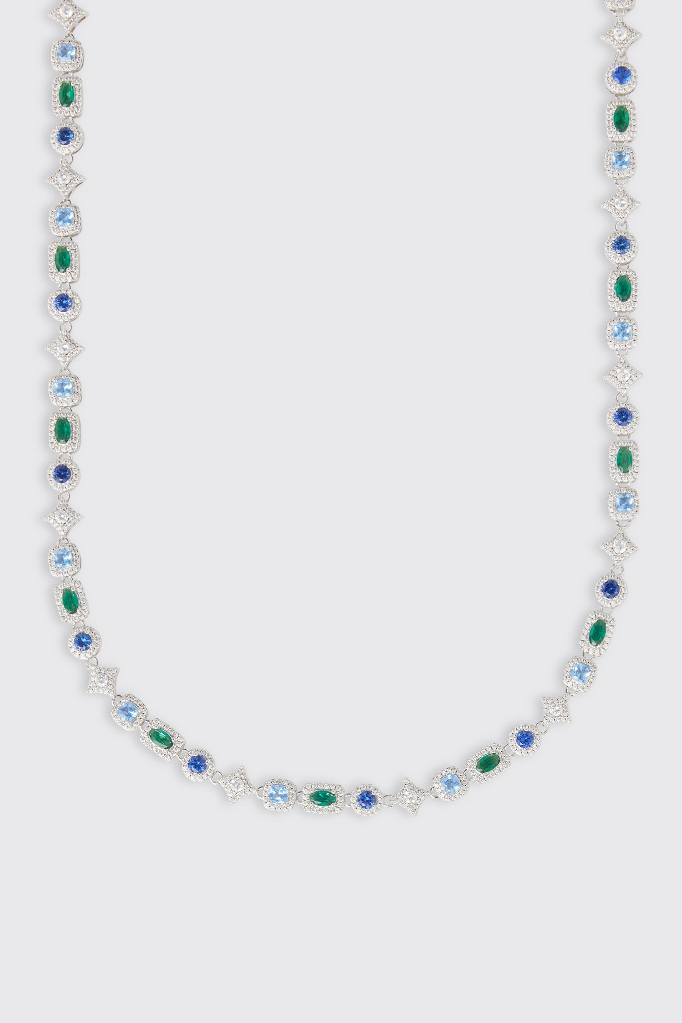 Kette mit Mikrosternmotiv und mehreren Edelsteinen – 6 mm